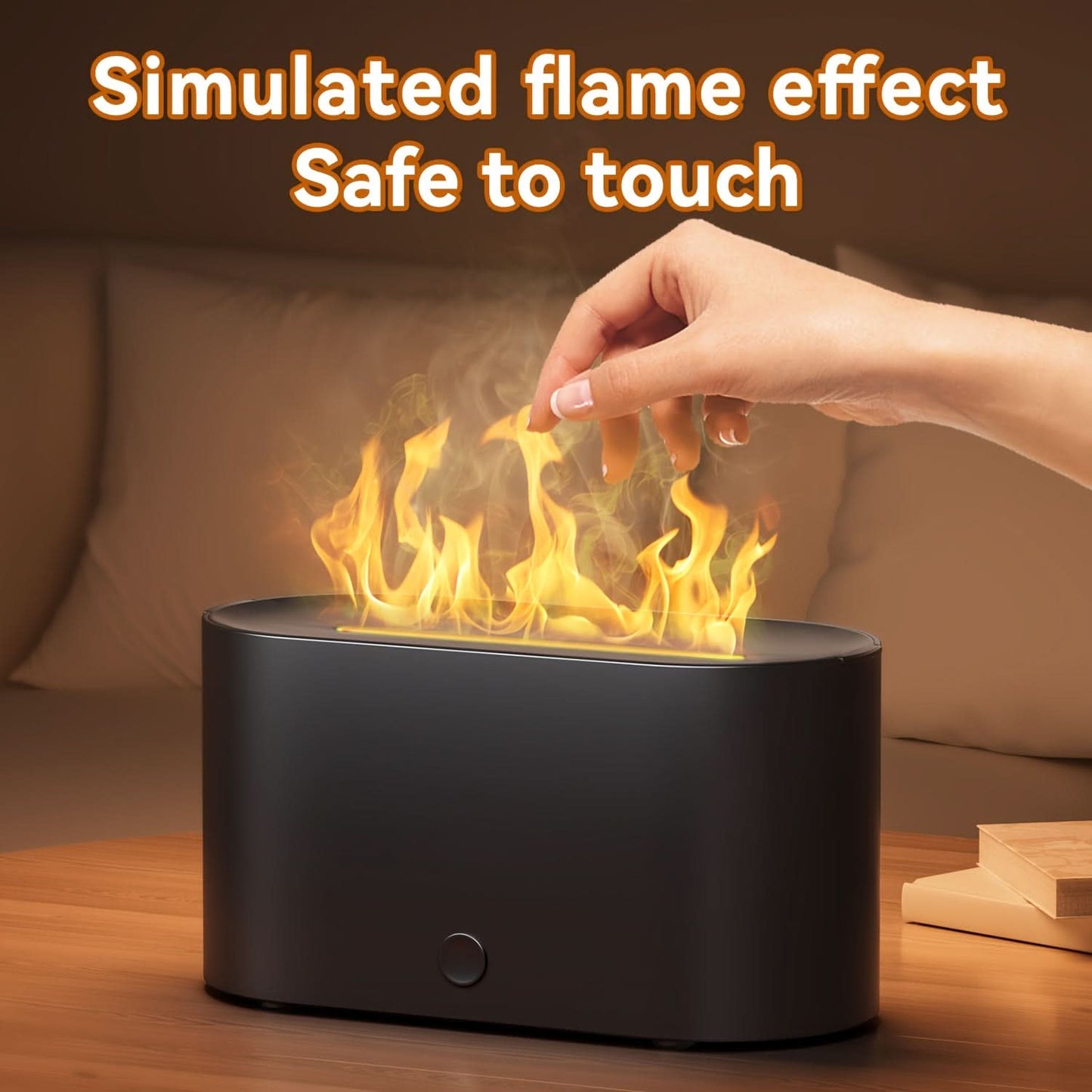 7-Color Flame Simulated Humidifier with Aromatherapy