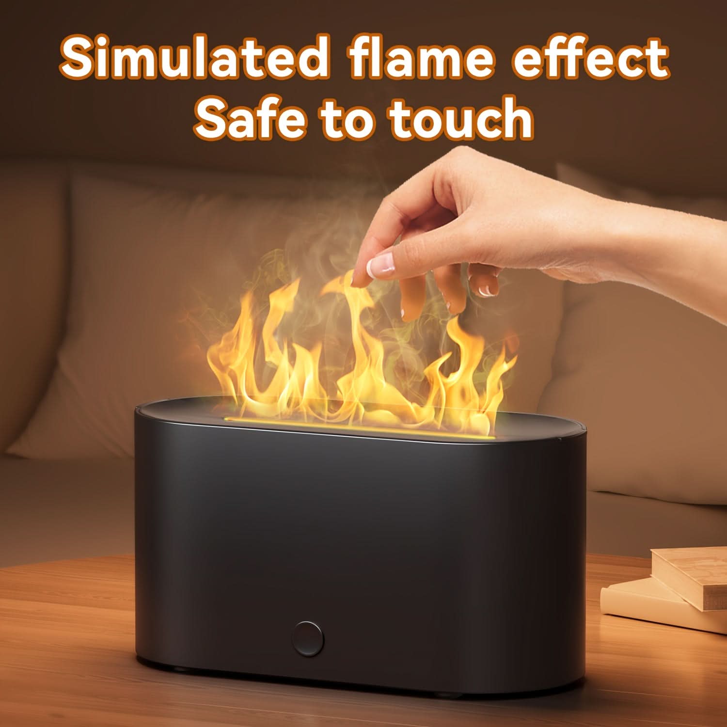 7-Color Flame Simulated Humidifier with Aromatherapy