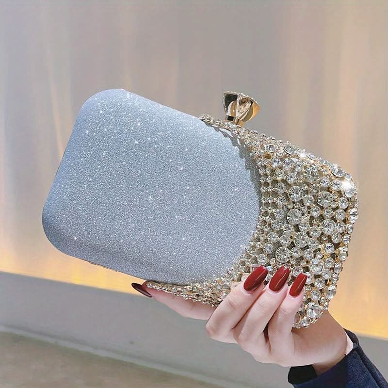 Glamorous Rhinestone Evening Clutch, Sparkling Party Bag