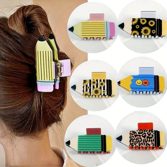 6PCS Cute Pencil-Shaped Hair Claw Clips