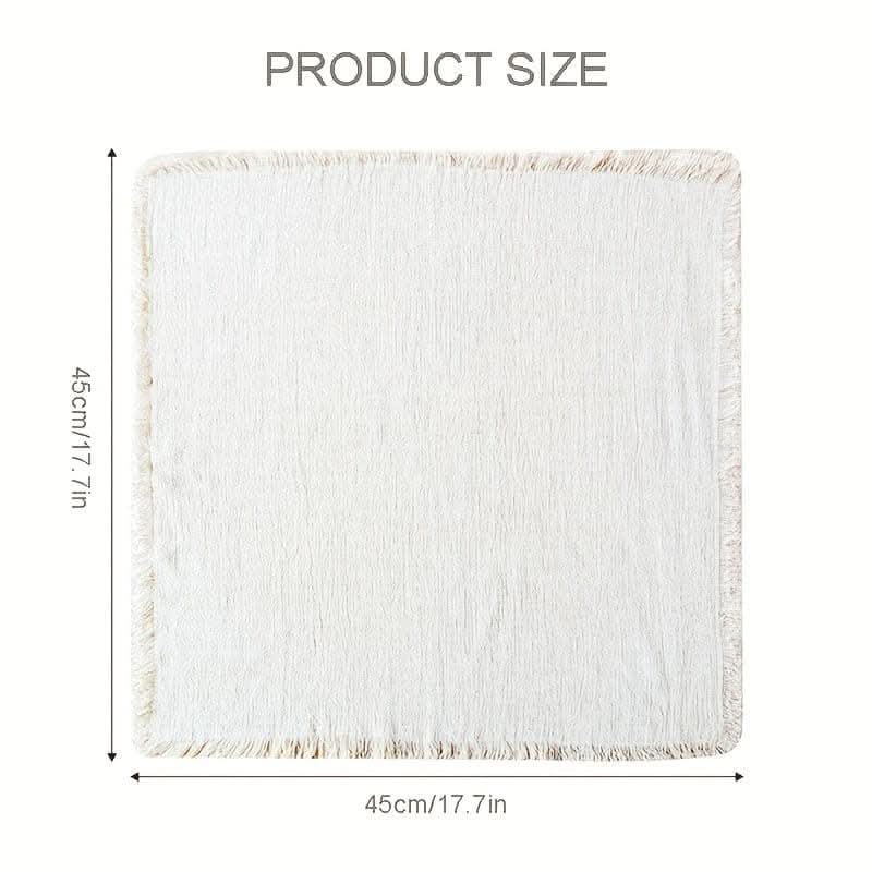1 pc. Cotton & Linen Napkin Set - Tassel Design, Versatile Kitchen Towel