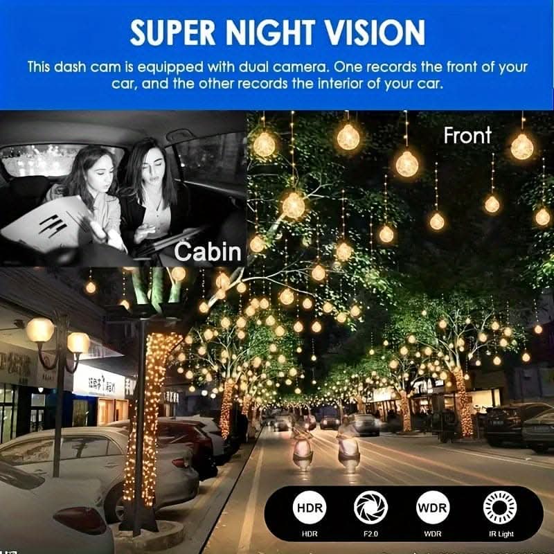 Dual Lens 1080P Dash Cam – Wide-Angle