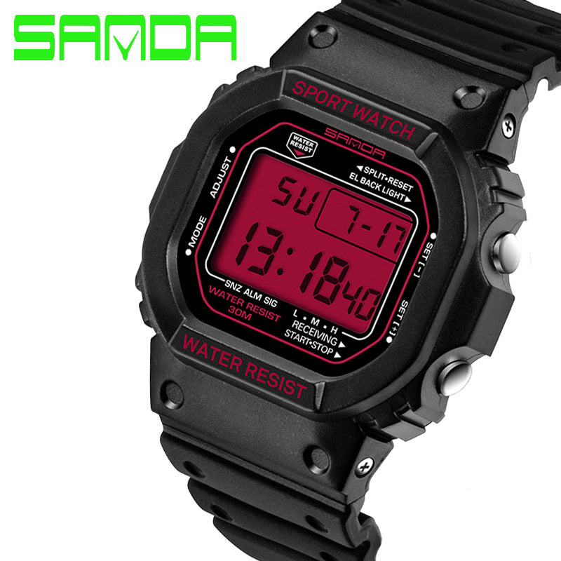 SANDA Multifunction Digital Sports Watch – Waterproof Luminous Unisex Student Watch