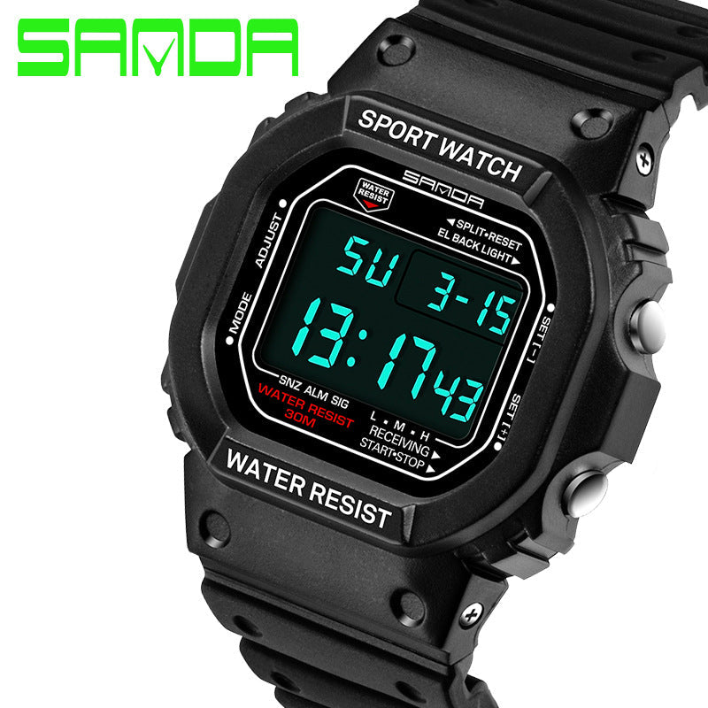SANDA Multifunction Digital Sports Watch – Waterproof Luminous Unisex Student Watch