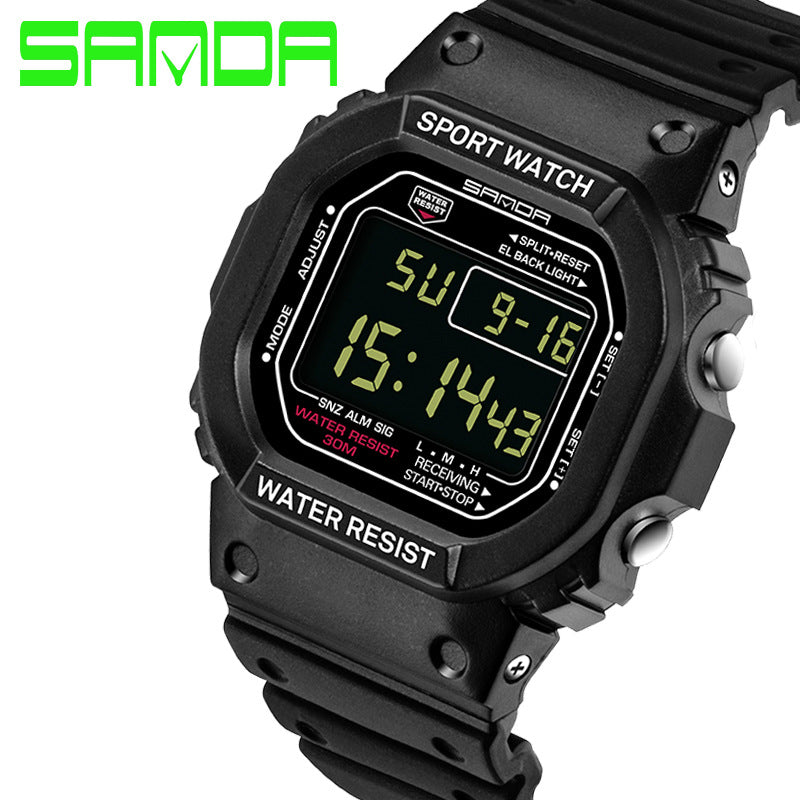 SANDA Multifunction Digital Sports Watch – Waterproof Luminous Unisex Student Watch