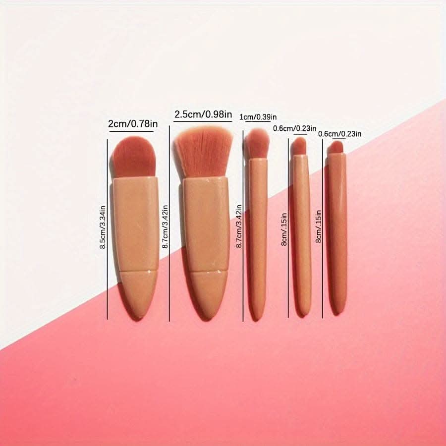 5-pack mini travel portable box with mirror and makeup brushes