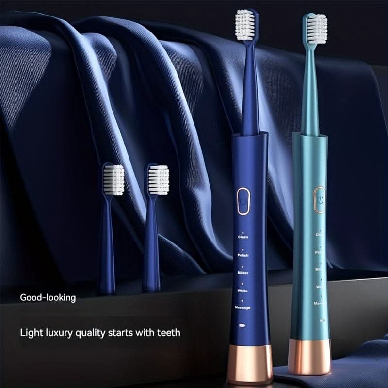 Ultrasonic Electric Toothbrush Kit – Rechargeable USB, 5 Modes, Waterproof
