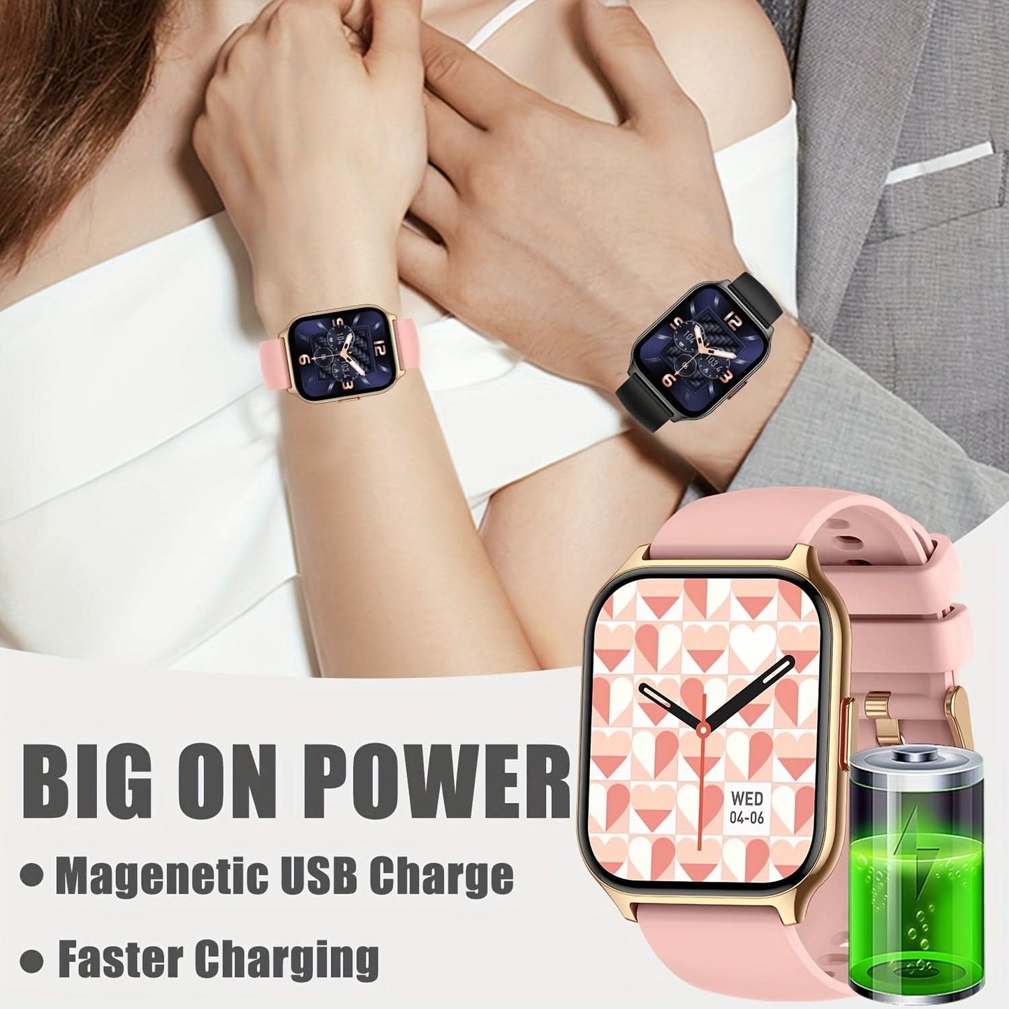 Outdoor Smartwatch for Unisex – 1.85" HD Tactical Fitness Watch