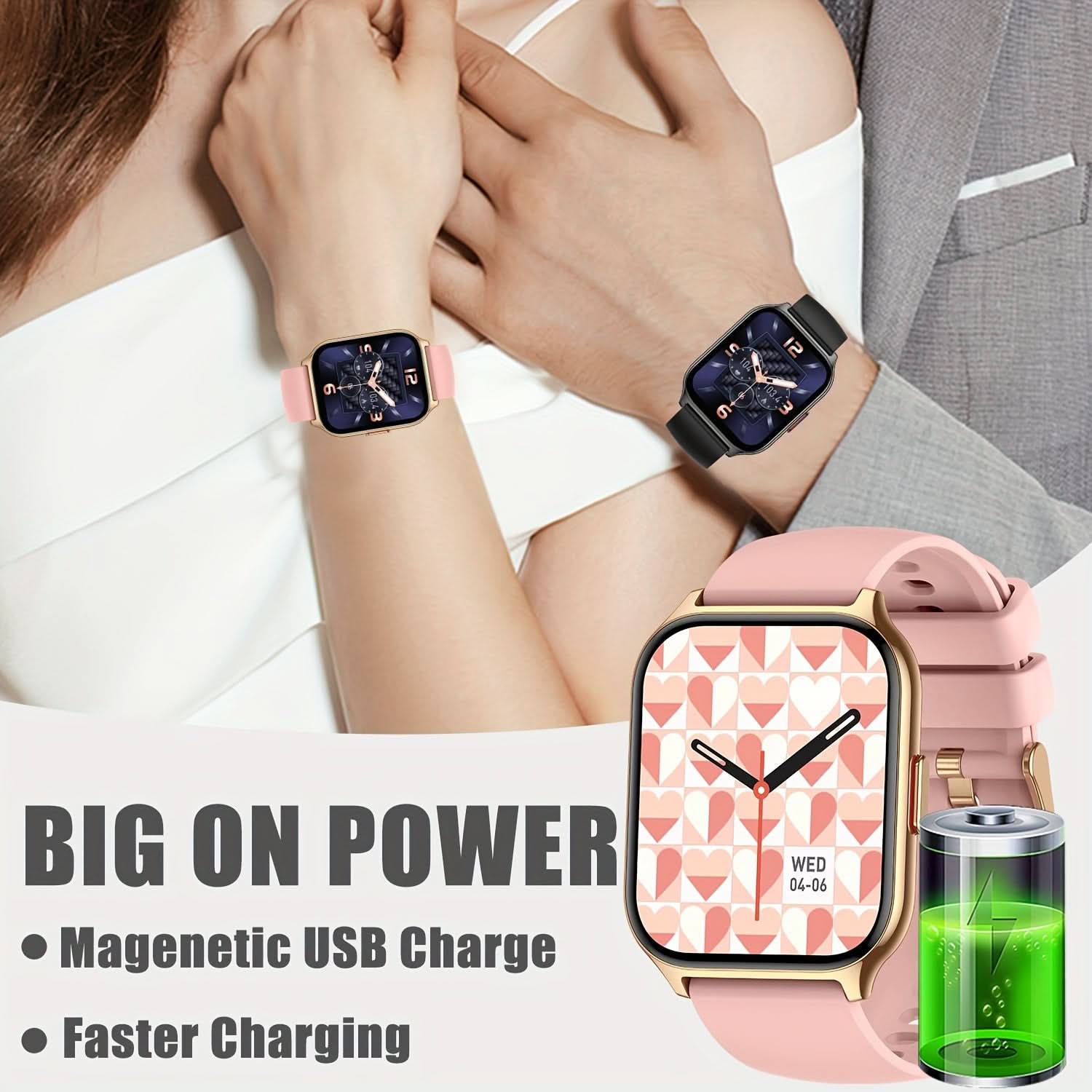 Outdoor Smartwatch for Unisex – 1.85" HD Tactical Fitness Watch