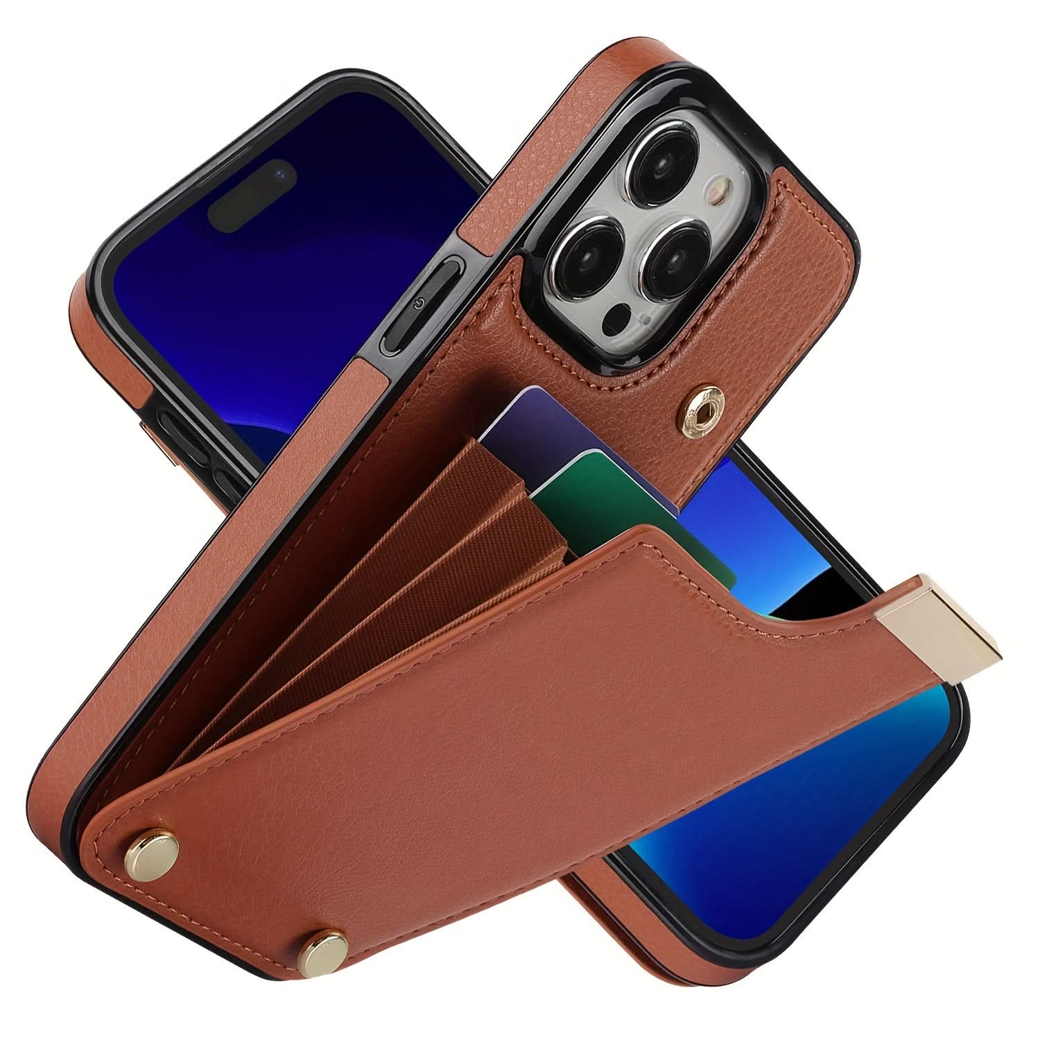 Retro Faux Leather iPhone Case with Card Slot