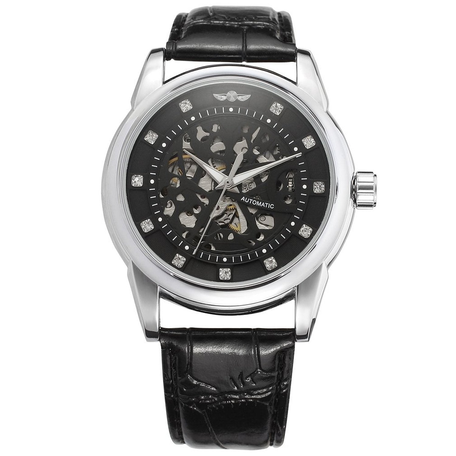 Winner Automatic Mechanical Watch for Men – Luxury Dial Leather Strap Timepiece