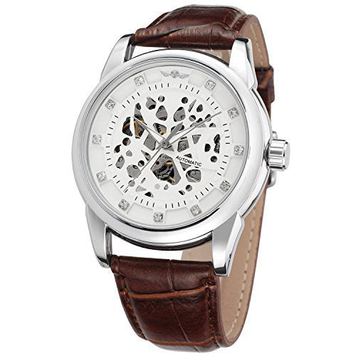 Winner Automatic Mechanical Watch for Men – Luxury Dial Leather Strap Timepiece