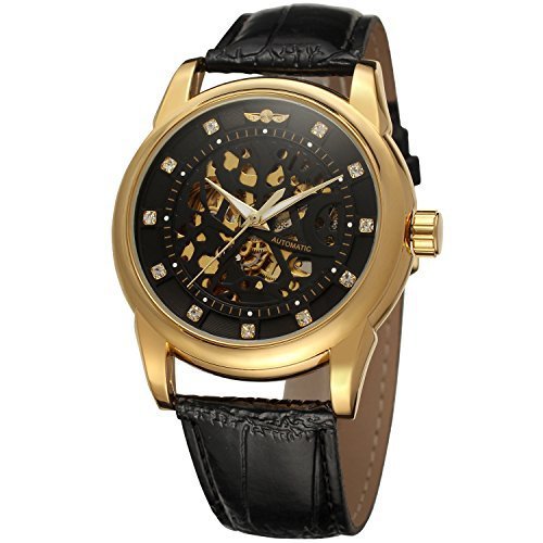 Winner Automatic Mechanical Watch for Men – Luxury Dial Leather Strap Timepiece
