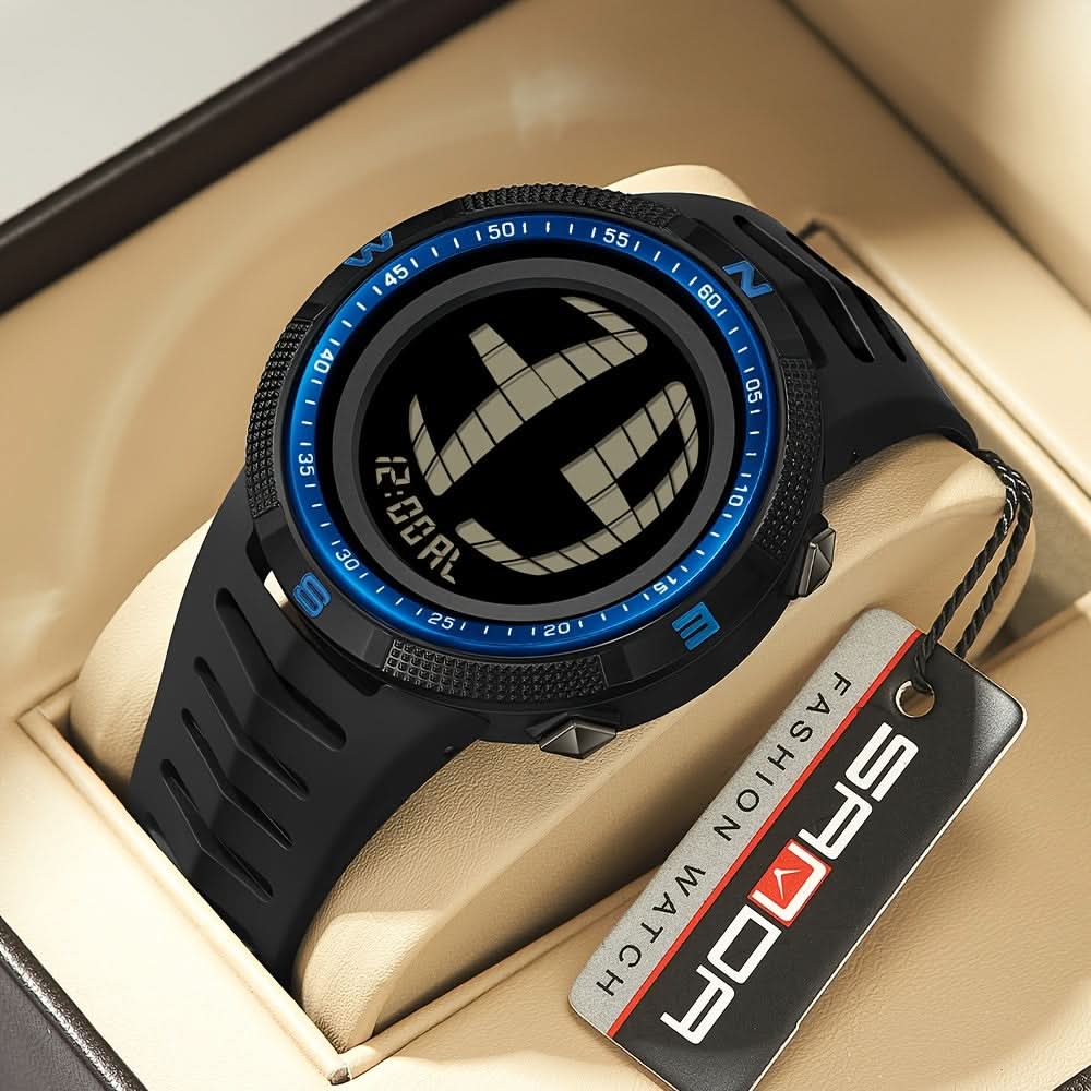 Men’s Digital Sports Watch – 5ATM Water-Resistant, Multifunctional Luminous Display