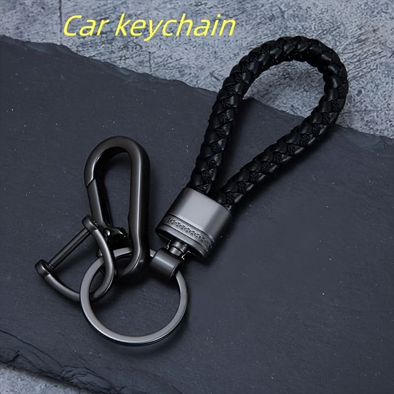Durable Zinc Alloy Braided Rope Keychain - Men's Gift