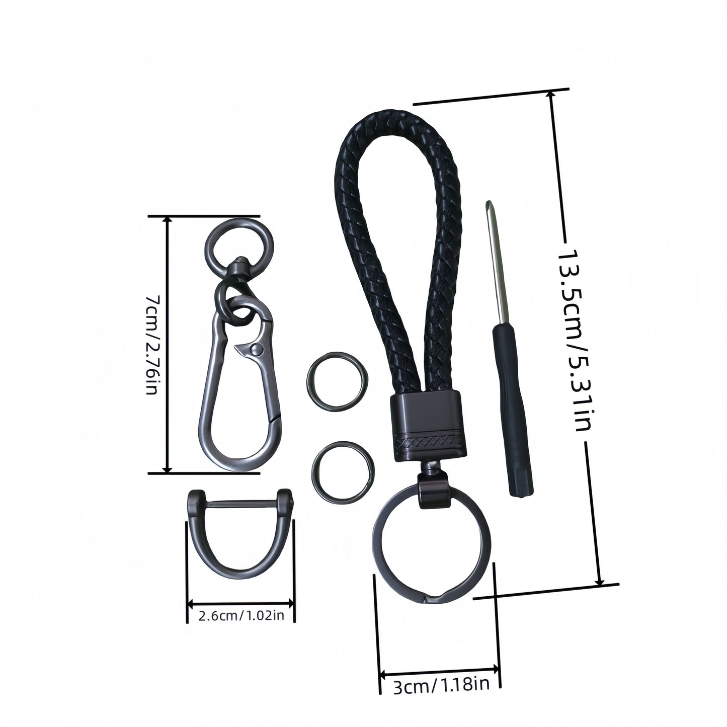 Durable Zinc Alloy Braided Rope Keychain - Men's Gift
