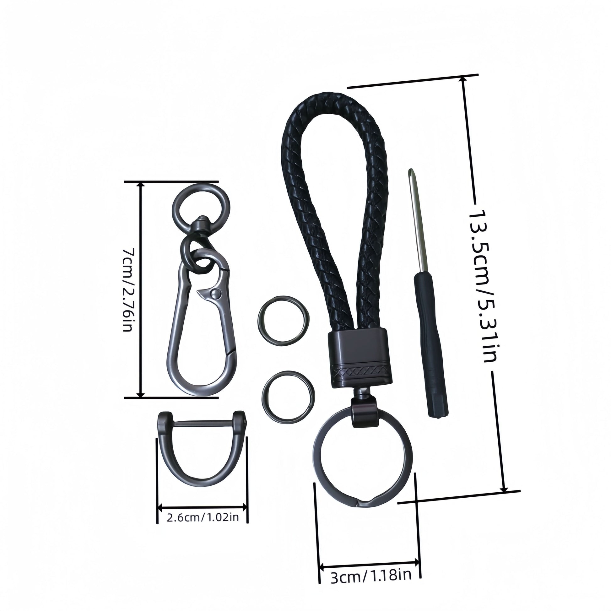 Durable Zinc Alloy Braided Rope Keychain - Men's Gift