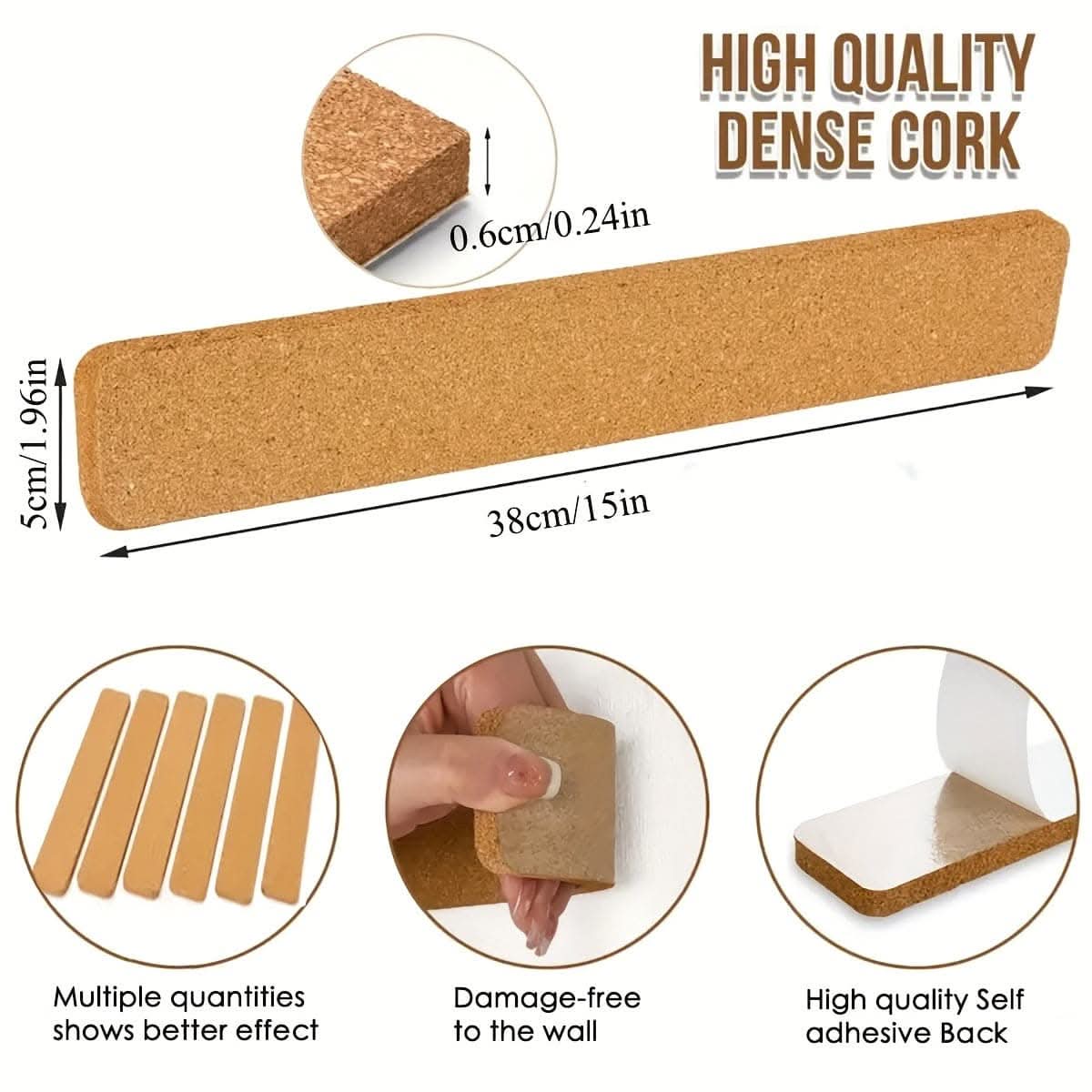 Self-Adhesive Long Cork Strips - 4pcs/8pcs/16pcs