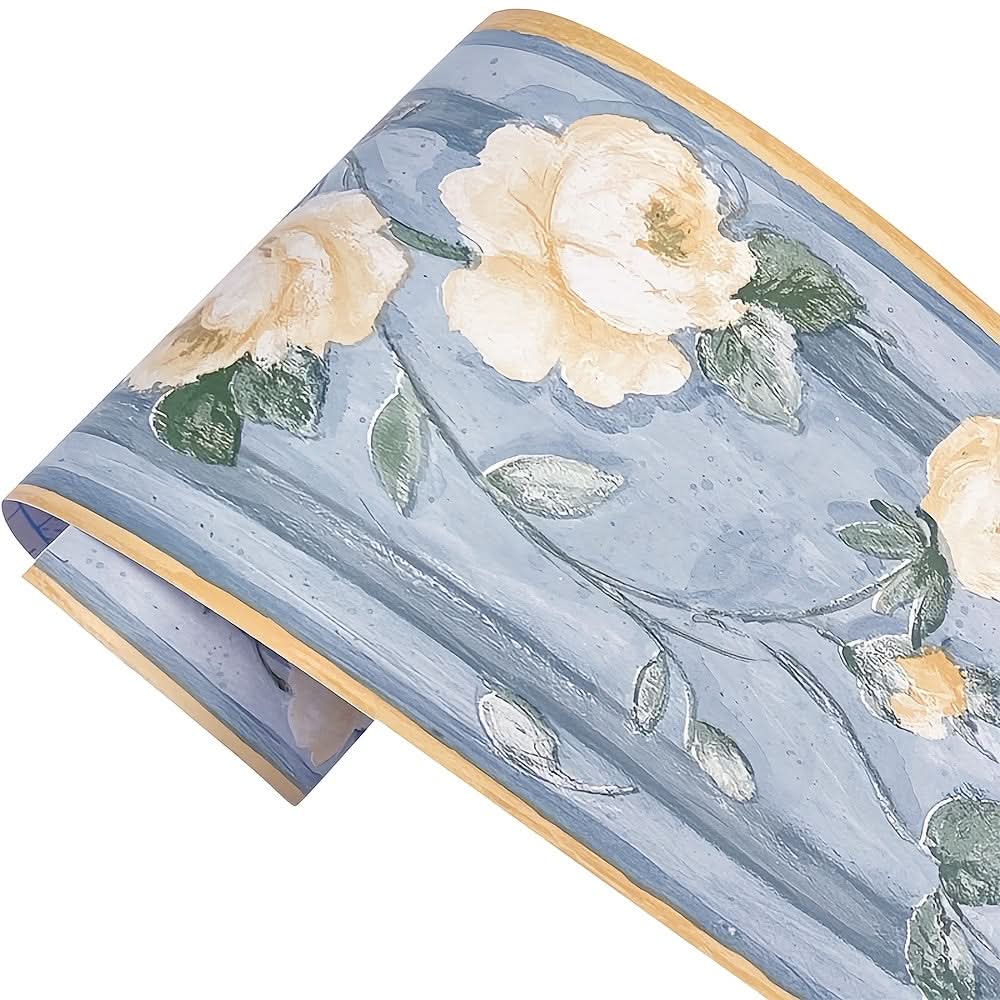 1 Roll 393.7in Flower Style Self-Adhesive Wallpaper Border