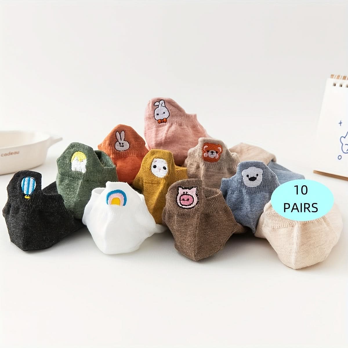 10 Pairs Women’s Cartoon Ankle Socks