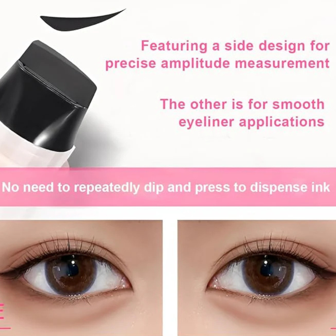 Pack of 2 Waterproof Stamp Eyeliner pen – One Press. Perfect Cat Eye. All Day Long