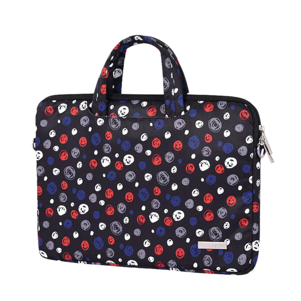Smiley Dots Waterproof Laptop Sleeve – 13" to 15" – Shock-Resistant with Handle & Strap