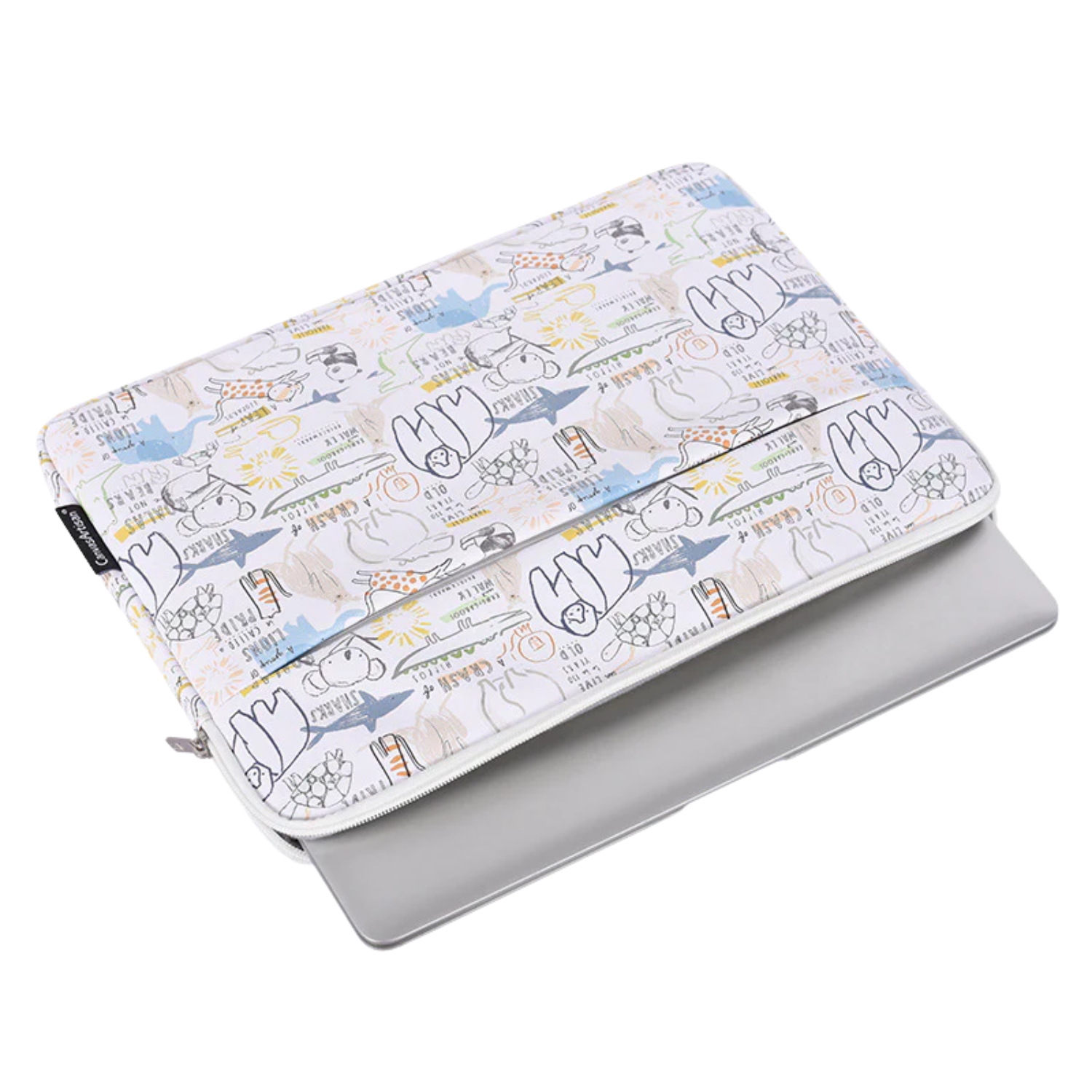 Waterproof Laptop Sleeve for 11–15 Inch – Shockproof PU Case with Safari Cartoon Print