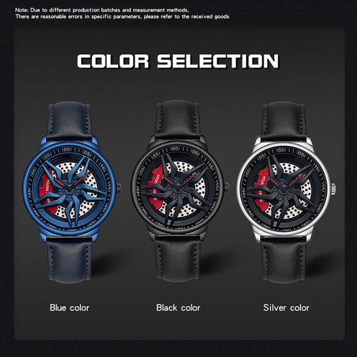 Sanda Men’s Leather Strap Quartz Watch – Hollow Dial Analog Wristwatch