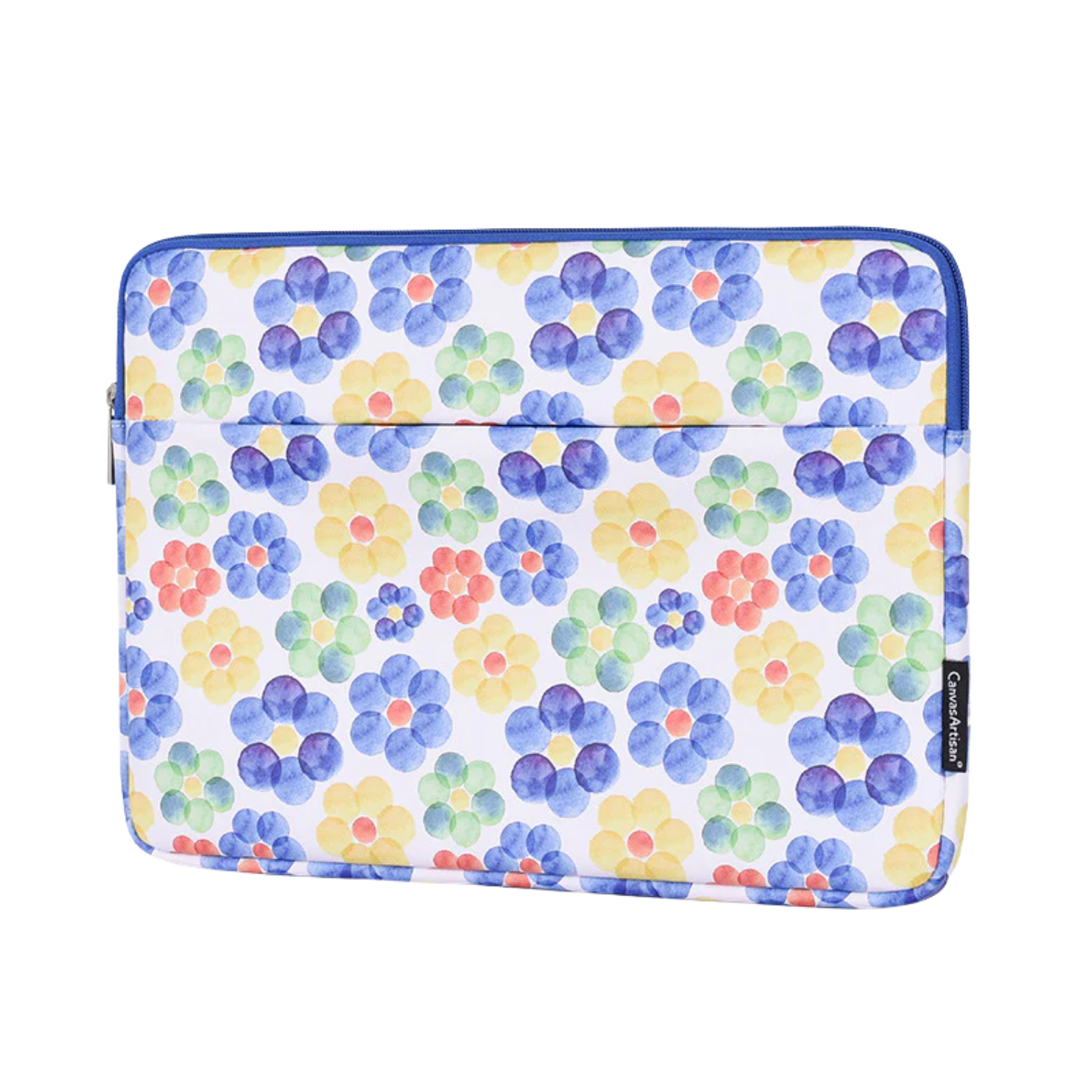 Waterproof Laptop Sleeve Case – Leather Case with Watercolor Flower Print, 11–15 Inch