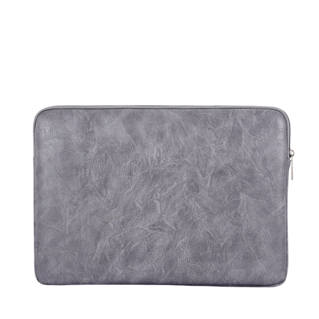 Vintage Laptop Sleeve – PU Case with Dual Zipper Compartments for 11–15" Devices