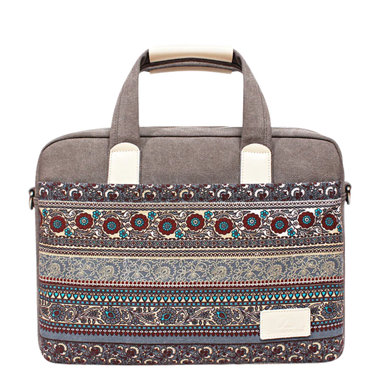 Ethnic Canvas Laptop Bag – 3‑in‑1 Crossbody/Hand‑Held for 13–15″ Devices