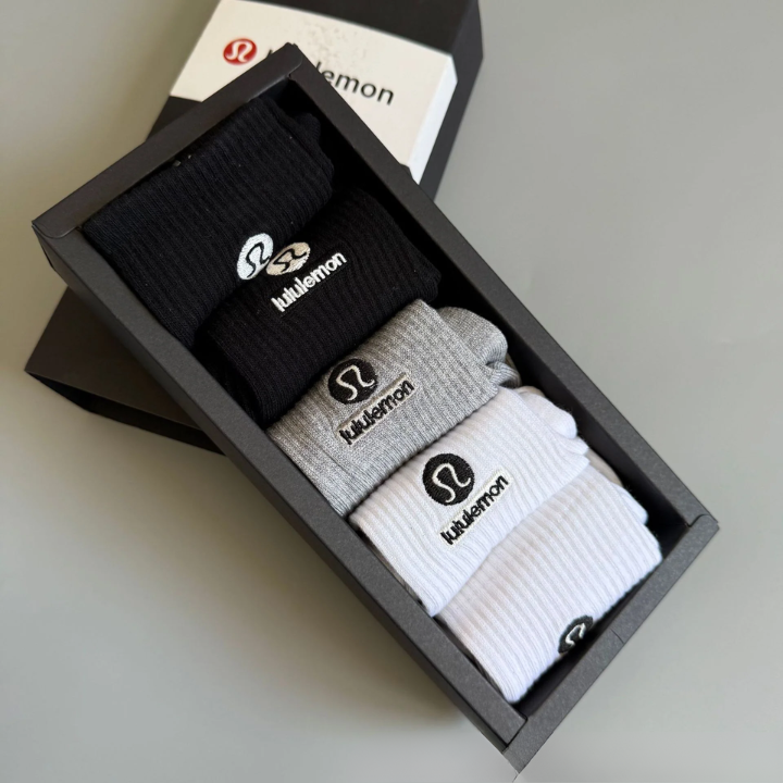 Unisex Cotton Sports Socks Gift Box – 5 Pairs Mid-Calf Solid Color Crew Socks