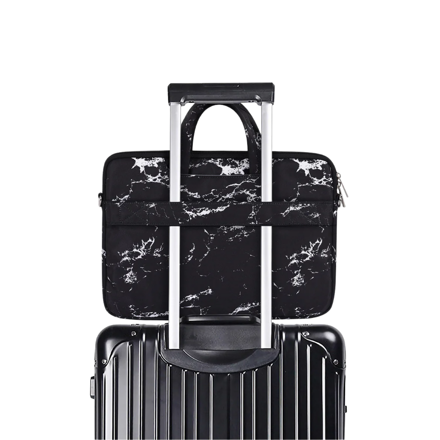 Marble Print Waterproof Laptop Bag – Fits 13" to 15" – Briefcase with Front Pocket