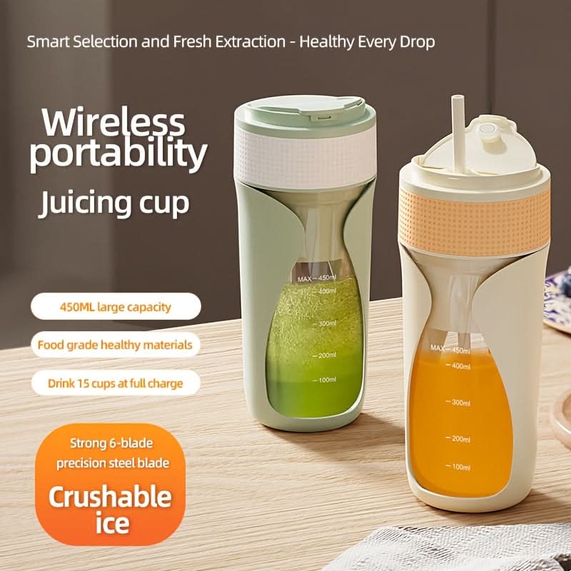 Portable 3-in-1 Blender and Juicer – USB Rechargeable with Digital Display