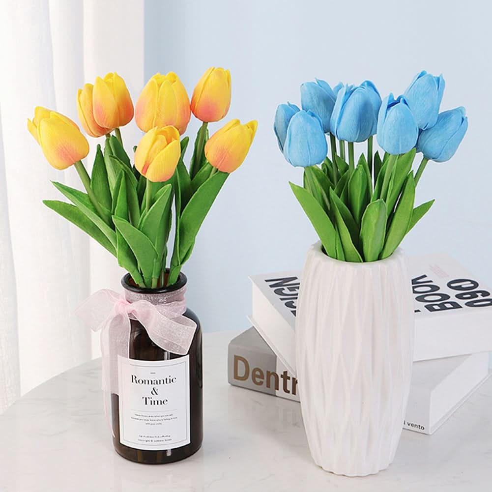 5pcs Realistic Mini Tulip Set – PU Artificial Flowers