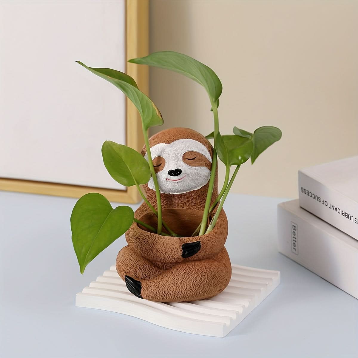 Cartoon Resin Sloth Shaped Ceramic Plant Pot