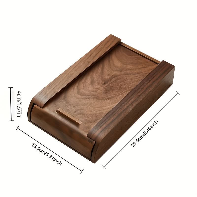Walnut Wood Under-Desk Drawer Organizer