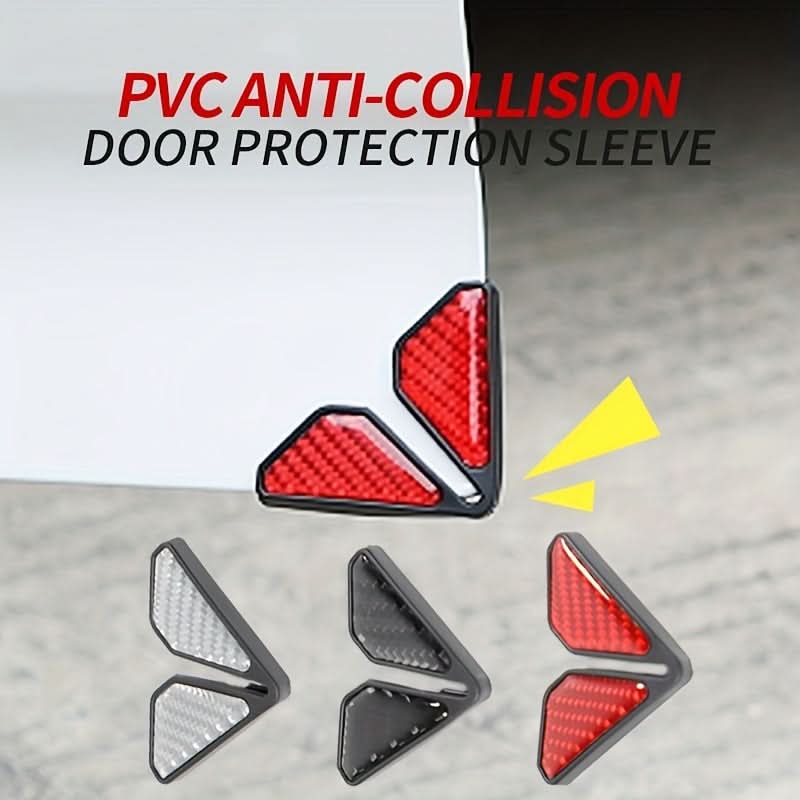 Universal Carbon Fiber Car Door Guard Stickers – Reflective Anti-Collision