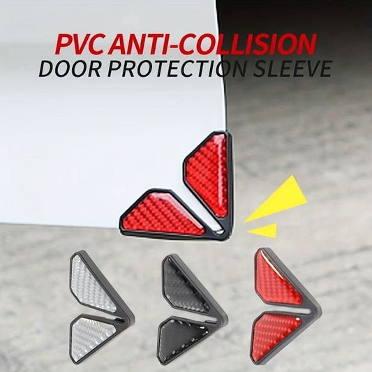Universal Carbon Fiber Car Door Guard Stickers – Reflective Anti-Collision