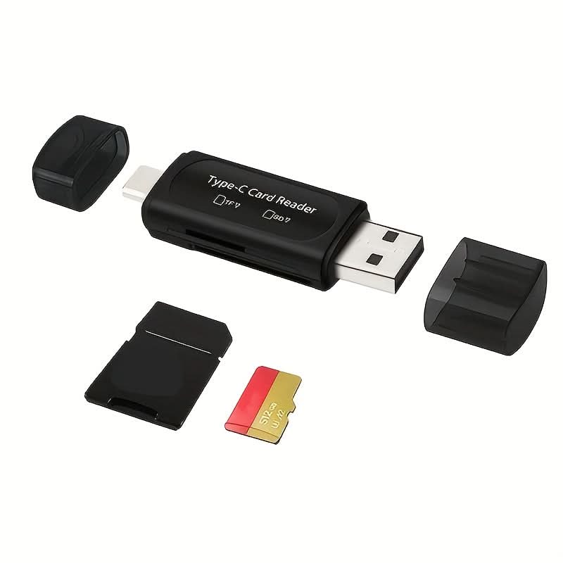4-in-1 Dual Slot Card Reader - Type C/USB