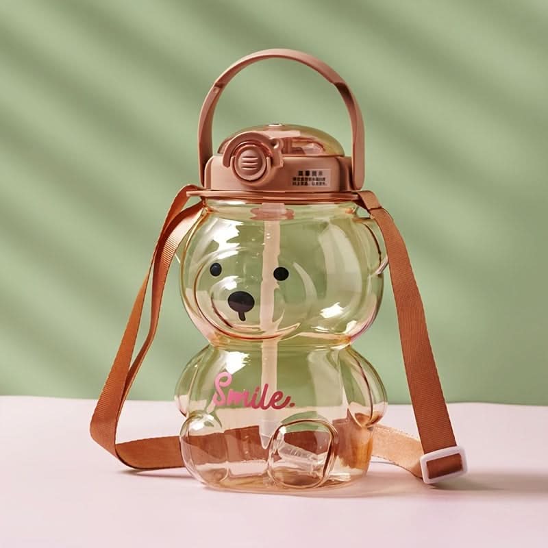 1000ml Kids' Cartoon Bear Straw Bottle – BPA-Free