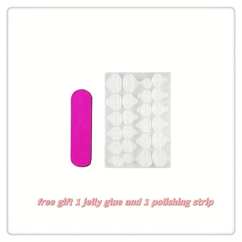 24 Pcs Blue Short Press-On Nails – Solid Color Acrylic Fake Nails for Women & Girls