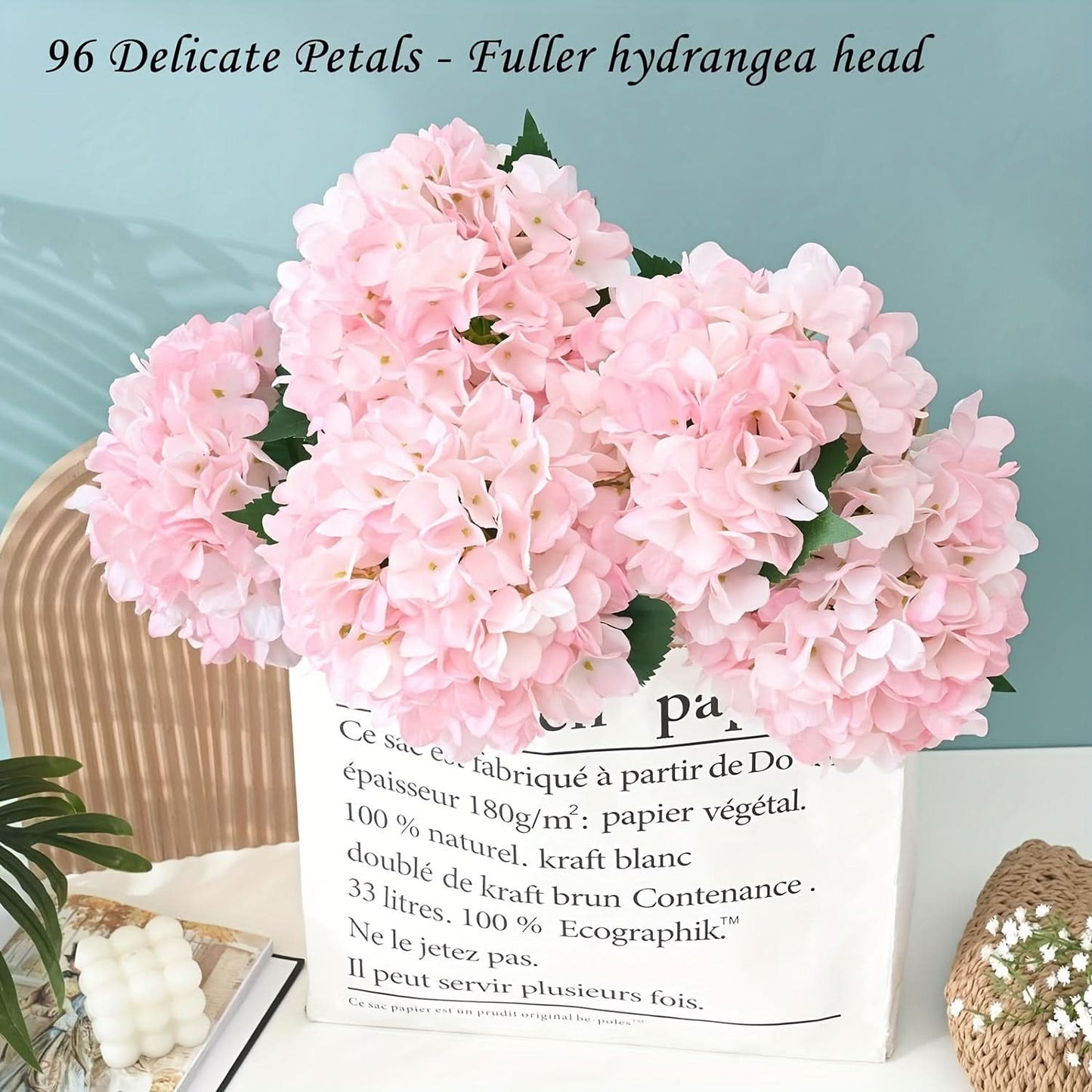 Artificial Hydrangea Flower Set, Realistic Outdoor Decor