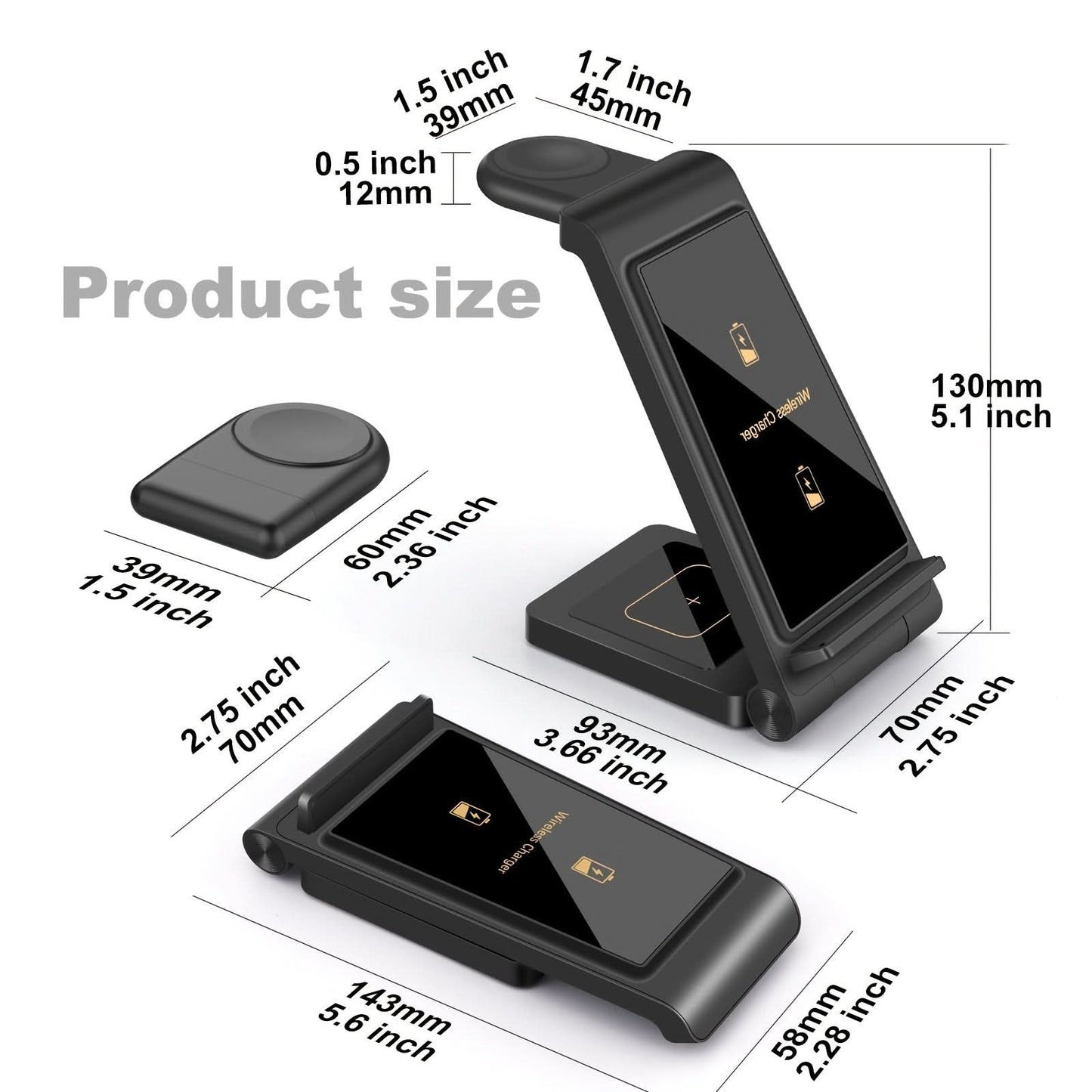 3-in-1 Fast Wireless Charger Stand for Samsung Galaxy