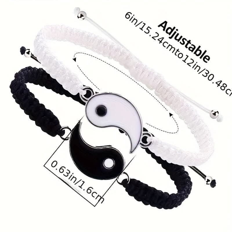 Elegant Yin Yang Best Friend Bracelets – 2 Pcs. Set