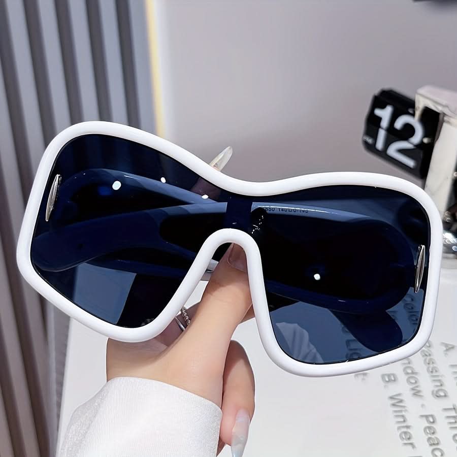Oversized Square Frame Reflective Lens Glasses