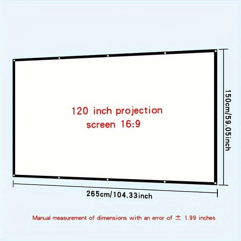 84-Inch 4K Portable Projector Screen, 3D Ready