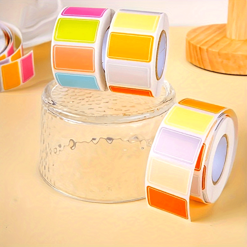 1500 Colored Self-Adhesive Label Stickers Roll