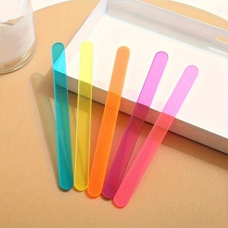 30PCS Reusable Acrylic Ice Cream Sticks – Transparent & Colorful