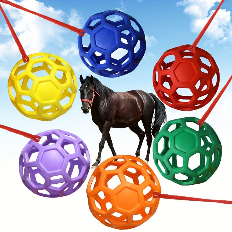 Plaid Silicone Horse Feeding Ball – Colorful Hay Dispenser